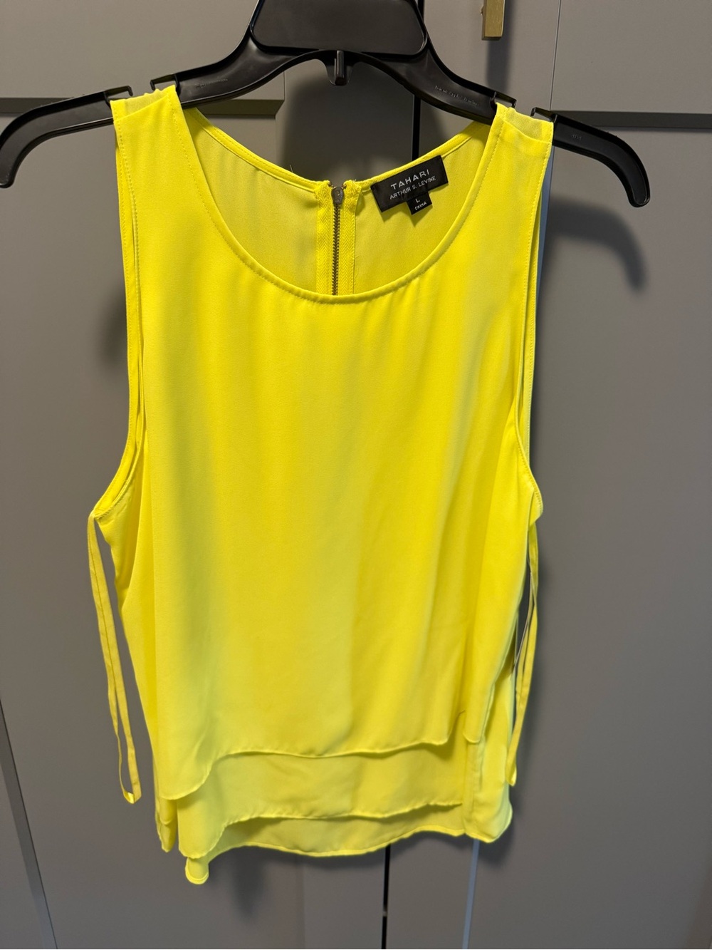 Tahari Sleeveless Layered Blouse - Yellow